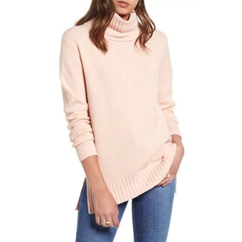 Women's Bp. Longline Turtleneck Sweater Light Pink Oversized SZ M NEW